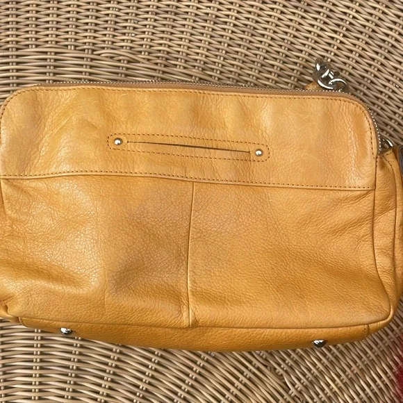 B Makowsky yellow Purse Womens Leather Glove Soft SATC Silver Hardware Bohemian - Picture 10 of 13